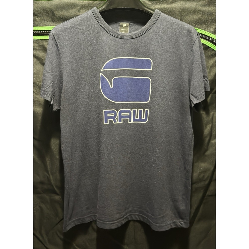Size Large - G-Star Raw Cadulor Graphic Short Sleeve T-Shirt Navy Heather